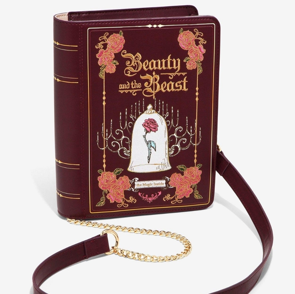 Pre Owned Danielle Nicole Disney Beauty and the Beast Book Crossbody Bag - Picture 2 of 13